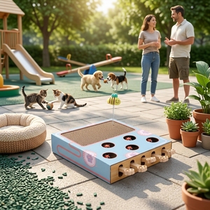 Jouets interactifs <span class=keywords><strong>pour</strong></span> chats : <span class=keywords><strong>souris</strong></span> qui sortent de la boîte en carton, <span class=keywords><strong>pour</strong></span> soulager l'ennui, planche à gratter en carton ondulé - Product Image 3