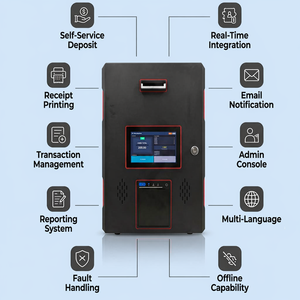 Terminal de autoservicio con pantalla táctil capacitiva personalizada, tipo C-Box, para banco/oficina, con depósito de efectivo seguro, impresión de recibos, <span class=keywords><strong>correo</strong></span> electrónico y PDF 7-10 - Product Image 1