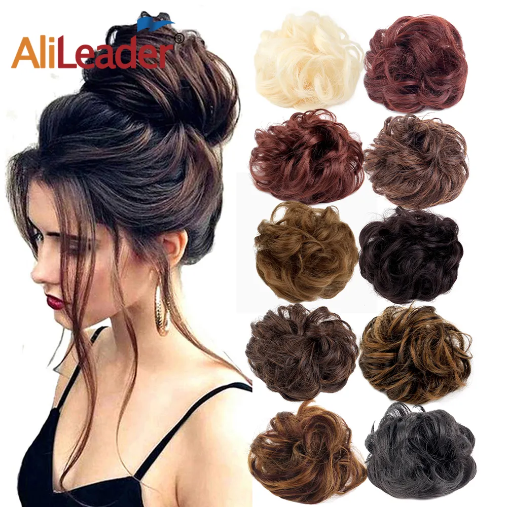 AliLeader, лучшее качество синтетические волосы шиньон 10 видов цветов женские аксессуары для волос для женщин булочка