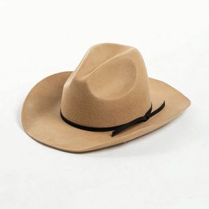 Western Style Mexican Wool Felt Sombrero Hat Fashion Men Women Rolled Brim Fedora Hats - Product Image 2