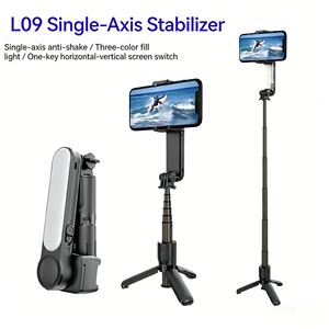 <span class=keywords><strong>L09</strong></span> 1- <span class=keywords><strong>Estabilizador</strong></span> de cardán con trípode y luz de relleno para palo selfie, para grabación de videos cortos de TikTok con teléfono móvil - Product Image 5