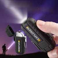 Elektrischer Zigarren-Taschenfeuerzeug Wasserdicht Flammenlos Dual-Arc-Beam Plasma Wiederaufladbar Windbeständig Metall Logo USB-Feuerzeug