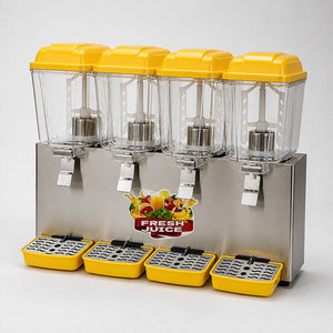 Distributeur de boissons froides 16L à quatre réservoirs, machine à boissons commerciale en acier inoxydable R134a pour supermarché - Product Image 1