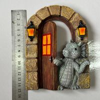 Nordique jardin décor nouvelle fenêtre Dragon lecture Statue résine artisanat porte ouverture Dragon Statue