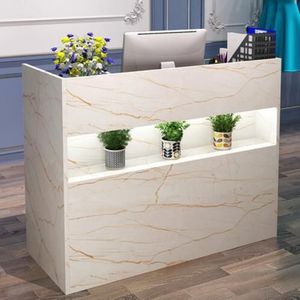Comptoir de vente au <span class=keywords><strong>d</strong></span>étail de conception de marbre blanc populaire pour magasin et magasin <span class=keywords><strong>d</strong></span>'or <span class=keywords><strong>Mobile</strong></span> petit bureau de réception - Product Image 2