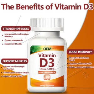 Capsules de vitamine D3 de marque privée, complément nutritionnel, favorise l'absorption du <span class=keywords><strong>calcium</strong></span>, améliore la santé osseuse, capsules molles - Product Image 2