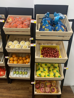 Bedrijf Freshfruitsandgets Ijzeren Frame Supermarkt Planken Staan Display Hout Fruit Display Rack