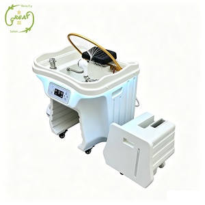 Lujoso <span class=keywords><strong>Lavacabezas</strong></span> Portátil Blanco para Spa, Equipo de Terapia Capilar con Dos Tanques de Agua para Gimnasios, Spas y Salones de Belleza - Product Image 4