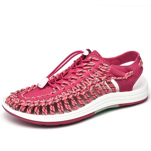 Nouvelles <span class=keywords><strong>sandales</strong></span> de plage décontractées tissées, solides, respirantes, légères, avec bande élastique, version tendance, style romain - Product Image 4