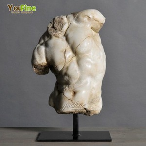 YOUFINE - Escultura de Torso Masculino Desnudo Clásico de Tamaño Real en Mármol Personalizada - Product Image 4