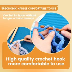 1 ensemble de 16 crochets à crochet et aiguilles à <span class=keywords><strong>tricoter</strong></span> en bois simples avec 10 marqueurs de mailles, poignées lisses et durables - Product Image 6