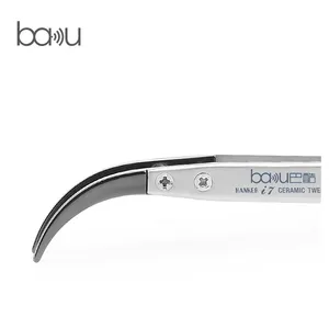 BAKU ba-i7 New Arrival Professional Stainless Steel Ceramic Volume Lash Tweezers For Eyelash Extension and Blackhead Removal