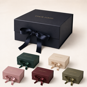 Boîte magnétique rigide pliable en carton doux au toucher de luxe avec ruban pour emballage cadeau de <span class=keywords><strong>parfum</strong></span> et bougie, boîte en papier pliable - Product Image 1