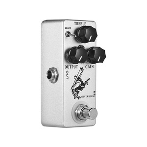 Moskyaudio Mini Pedal de efecto de guitarra eléctrica de un solo bloque portátil Silver Horse Overdrive-Accesorio de instrumentos de cuerda - Product Image 2
