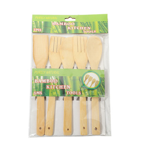 Bamboo Cooking Utensil Set 5 Pieces Wooden Spatula Spoon Kitchen Tools For Stirring Serving - Product Image 5