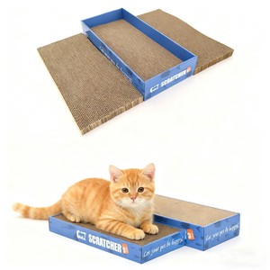 Large Eco-Friendly Corrugated Cardboard Cat <strong>Scratcher</strong> Refill Pad Bulk Replacement Insert for Cat Scratching Post &amp; <strong>Lounge</strong> - Product Image 1