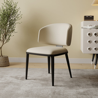 Chaises de salle à manger en PU de style italien, minimalistes, vente en gros directe usine, sièges compacts pour la maison, pièces design haut de gamme avec dossier élégant