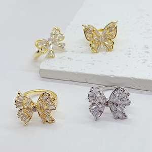 Luxury 18K Gold Plated Finger Ring Zircon Gem Vintage <b>Engagement</b> Rings for Women Jewelry Accessories - Product Image 1