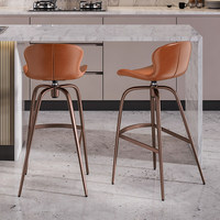 Tabouret de bar en bambou tendance avec dossier rotatif fixe, chaise de table d'îlot, luxe léger et simple HD-7291D