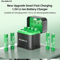 PUJIMAX 8 piles rechargeables au lithium-ion 1,5 V AAA 1100 mWh avec chargeur intelligent – Piles vendues individuellement