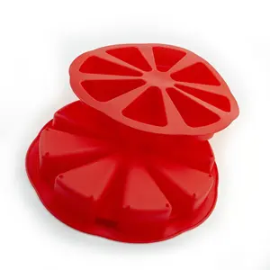 烘焙模具三角腔硅胶8腔红色硅胶部分蛋糕模具肥皂模具比萨饼切片锅