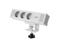Multiprise professionnelle OMNI 16A avec protection contre les surtensions, 3 ports USB-C à charge rapide, hub de bureau pour ordinateur portable, idéale pour les bureaux ouverts, certifiée CE