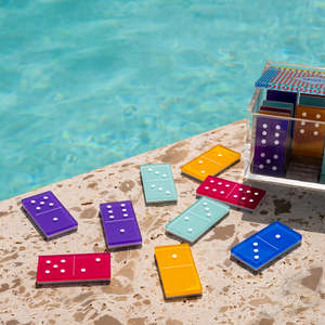 Di alta qualità in acrilico Matador Domino bicolore blocco Custom Lucite Domino gioco Set doppio sei nove - Product Image 5