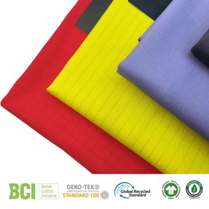 Tissu antistatique en grille BCI GRS OCS 32x32 CVC 60 <span class=keywords><strong>coton</strong></span> 40 polyester 150GSM 130x70 pour vêtements <span class=keywords><strong>de</strong></span> travail et uniformes <span class=keywords><strong>de</strong></span> station-service - Product Image 2