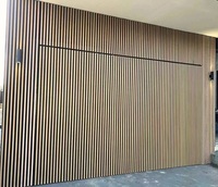 Grille invisible en aluminium couleur bois noir, porte de garage à lattes verticales, clôture, revêtement de porte de garage automatique