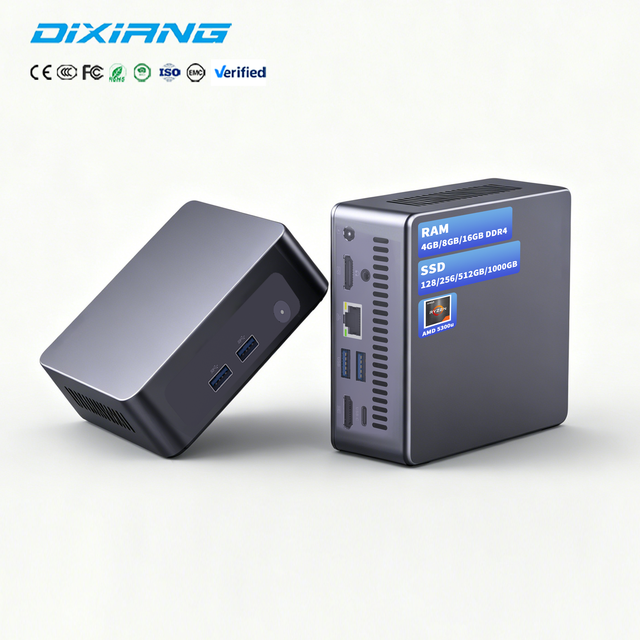 Factory Wholesale OEM DIXIANG Custom AMD Ryzen3 5300 Mini PC 16GB DDR4 Vega 6 GPU Compact Desktop for Business & Gaming in Stock