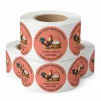 Autocollants personnalisés en vinyle imperméable avec logo, découpés à la forme, pour sceller les boîtes cadeaux, adhésifs pour œufs de poulet et de caille frais de la ferme