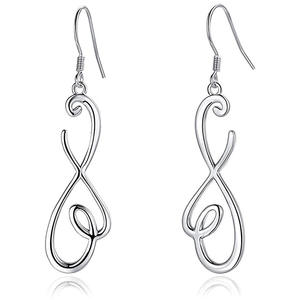 E1910 Orecchini pendenti in oro bianco per donna Gioielli di moda classici Design elegante Orecchini pendenti leggeri - Product Image 1