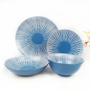 Vaisselle de maison luxueuse salade imprimée banquet de mariage assiette en céramique personnalisée ensembles de vaisselle en porcelaine chinoise