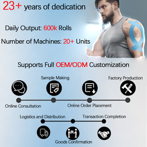 Bande <span class=keywords><strong>Kinesio</strong></span> Sportive Élastique Adhésive Imperméable Personnalisée avec Logo 5cmx5m pour Soulagement et Soutien des Douleurs Musculaires et Articulaires - Product Image 5