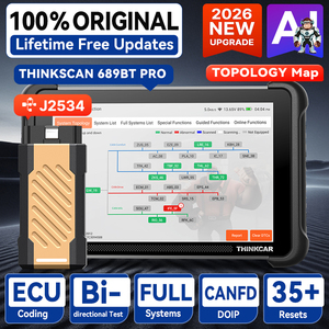 THINKCAR THINKSCAN 689BT Pro : Scanner de diagnostic avec cartographie topologique, prise en charge J2534 Pass-Thru pour diagnostics complets du système et codage ECU - Product Image 1