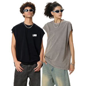 Verano 100% algodón de alta calidad suave algodón ácido lavado chaleco diseño personalizado hombres Vintage <span class=keywords><strong>camiseta</strong></span> <span class=keywords><strong>sin</strong></span> mangas - Product Image 6