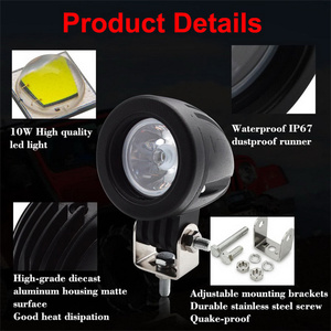 Faro da Lavoro LED 10W 2 Pollici per <span class=keywords><strong>Auto</strong></span> 4WD 4X4, Faro Rotondo Mini per Moto, Camion, Pickup, SUV, ATV, Luce Fendinebbia IP67 - Product Image 5