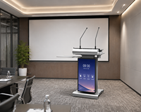 Podio Digital Interactivo con Pantalla Táctil Inteligente de 27 Pulgadas Personalizado, Atril LCD con Micrófono para Escuelas, Conferencias e Iglesias