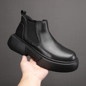 Bottes habillées élégantes en cuir pour hommes, à lacets, pour le bureau et les occasions formelles, chaussures classiques - Product Image 2