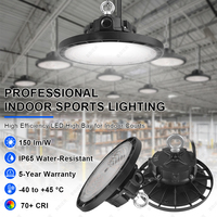 Lámpara LED High Bay de 100W 150W 200W con 5 Años de Garantía, IP65 Impermeable, Tipo UFO DOB, para Almacén, Fábrica, Taller