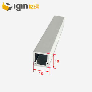 Perfil de aluminio Igin de 18x18 mm, tubo abierto pulido para la industria de la construcción y decoración - Product Image 1