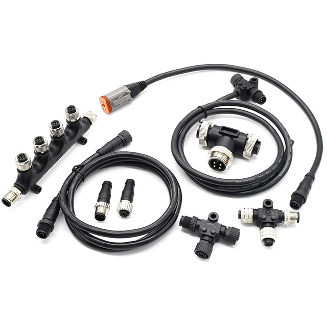 Terminator 4 6 Way T-Connector Male Female Yamaha Engine Interface Cable Connector Assembly Waterproof NMEA2000 M12 5pin