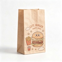 Sacs en papier kraft jetables écologiques personnalisés avec logo imprimé pour emballages de burgers, frites, poulet frit et restauration rapide