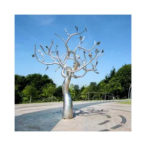 Outdoor Decor Metal Art Crafts Large Stainless Steel Tree Sculpture
