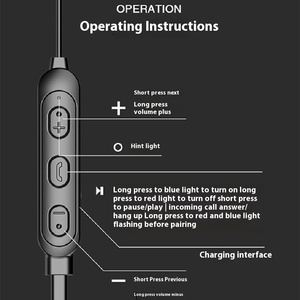 Nhà Máy Bán Hàng Trực Tiếp Hai Tai Stereo Thể Thao <span class=keywords><strong>Bluetooth</strong></span> Tai Nghe Không Dây <span class=keywords><strong>4.1</strong></span> Neck-Gắn Tai Với LED Chỉ Số Pin - Product Image 2