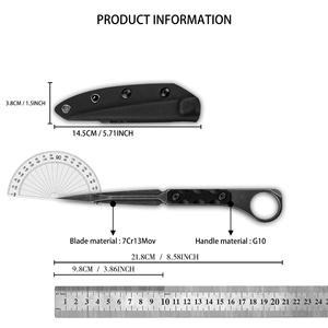 Couteau TK, lame en acier inoxydable, couteau multifonctionnel, manche G10, qualité industrielle, gaine Kydex pour l'extérieur, clip de ceinture - Product Image 6