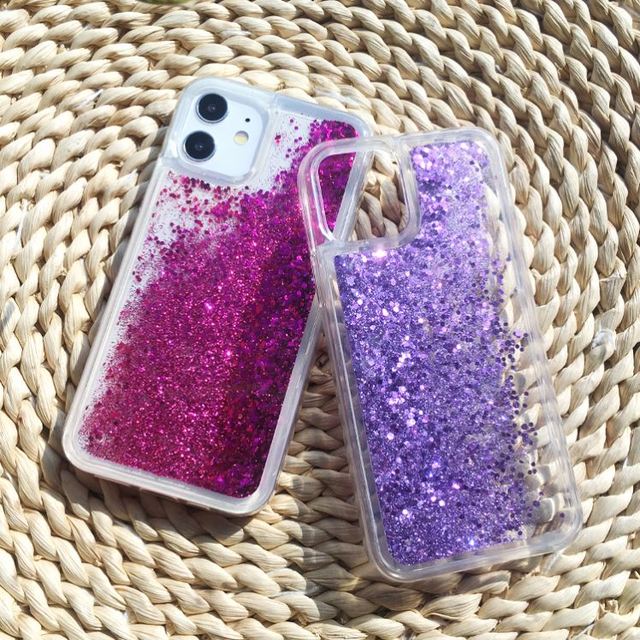 New Luxury Sparkly Cute Design Floating Liquid Quicksand Mobile Cell Phone Case Cover Shell for Iphone 11 Pro Xr Xs Max 12 Mini