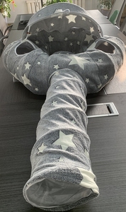 Glow Dark Kitty Spielzeug Katze Tunnel Bett Rohr Kissen Selbst leuchtende Flanell Stoff Solid Pattern Crinkle Plüsch Ball Colla psible Design - Product Image 5