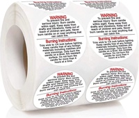 Étiquettes personnalisées pour bougies 1.5 pouces, rouleau de 500 pièces, étiquettes étanches pour la fabrication de bougies, autocollants d'avertissement de Logo personnalisé, pour étain