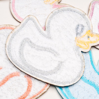Aplikasi Bebek Mengkilap Lucu, Lencana Bordir Berkilau, Patch Bebek Berpayet untuk Topi, Jaket, Ransel, Pakaian, Dekorasi DIY